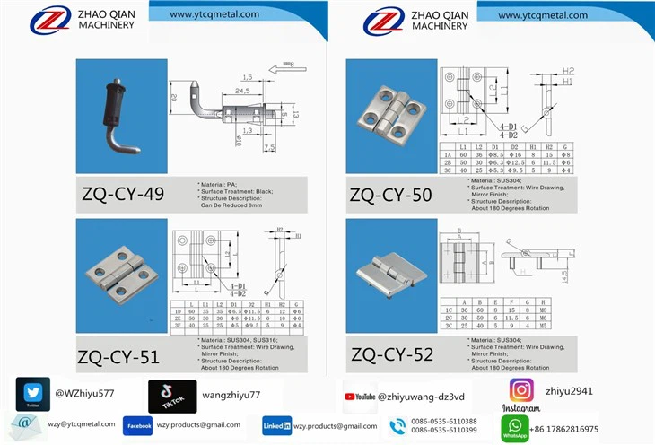 Chinese Factory 3mm Stainless Steel Industrial Hinges